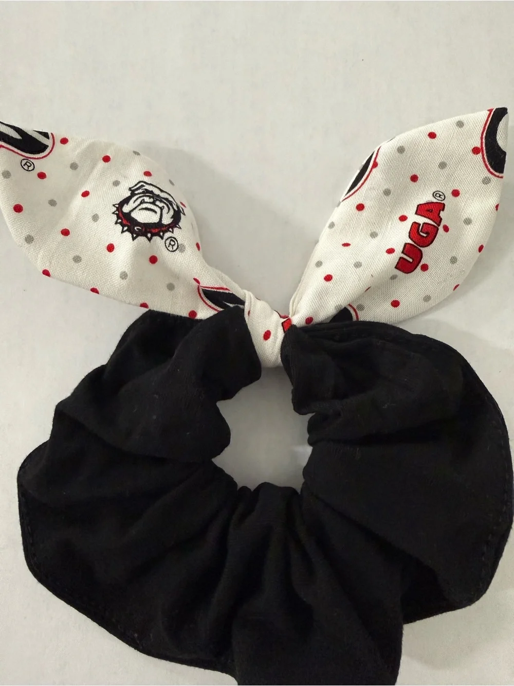 Georgia Black and White Bow Scrunchie